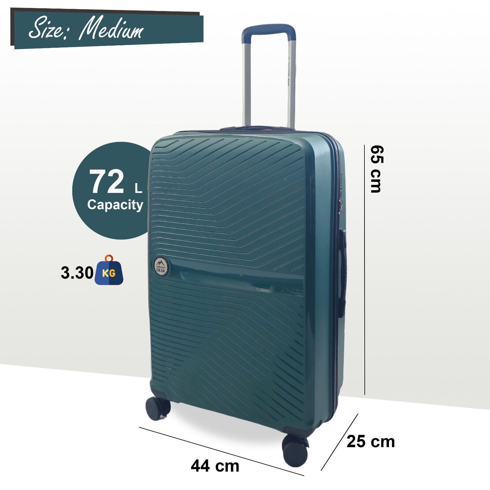 Abbeville Medium Hard Shell Suitcase in Green