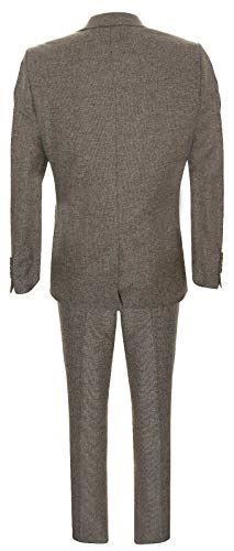 Mens Oak Brown Wool 3 Piece Suit Double Breasted Waistcoat Tweed Peaky Blinders 1920s