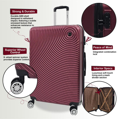 Brookside Large Hard Shell Suitcase in Burgundy