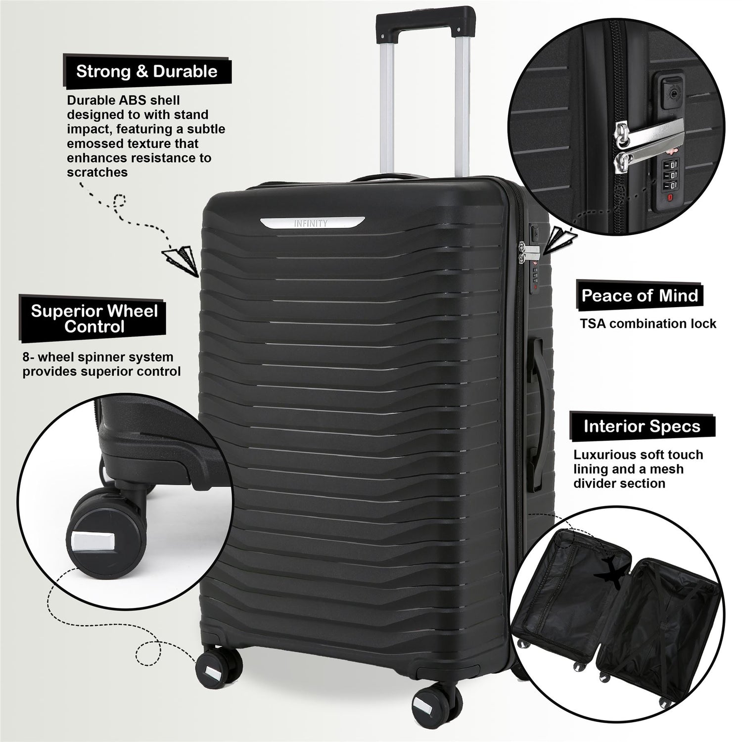 Burnaby Large Hard Shell Suitcase in Black