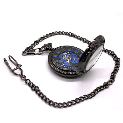 Vinatage Mechanical Alloy Skeleton Half Hunter Pocket Watch