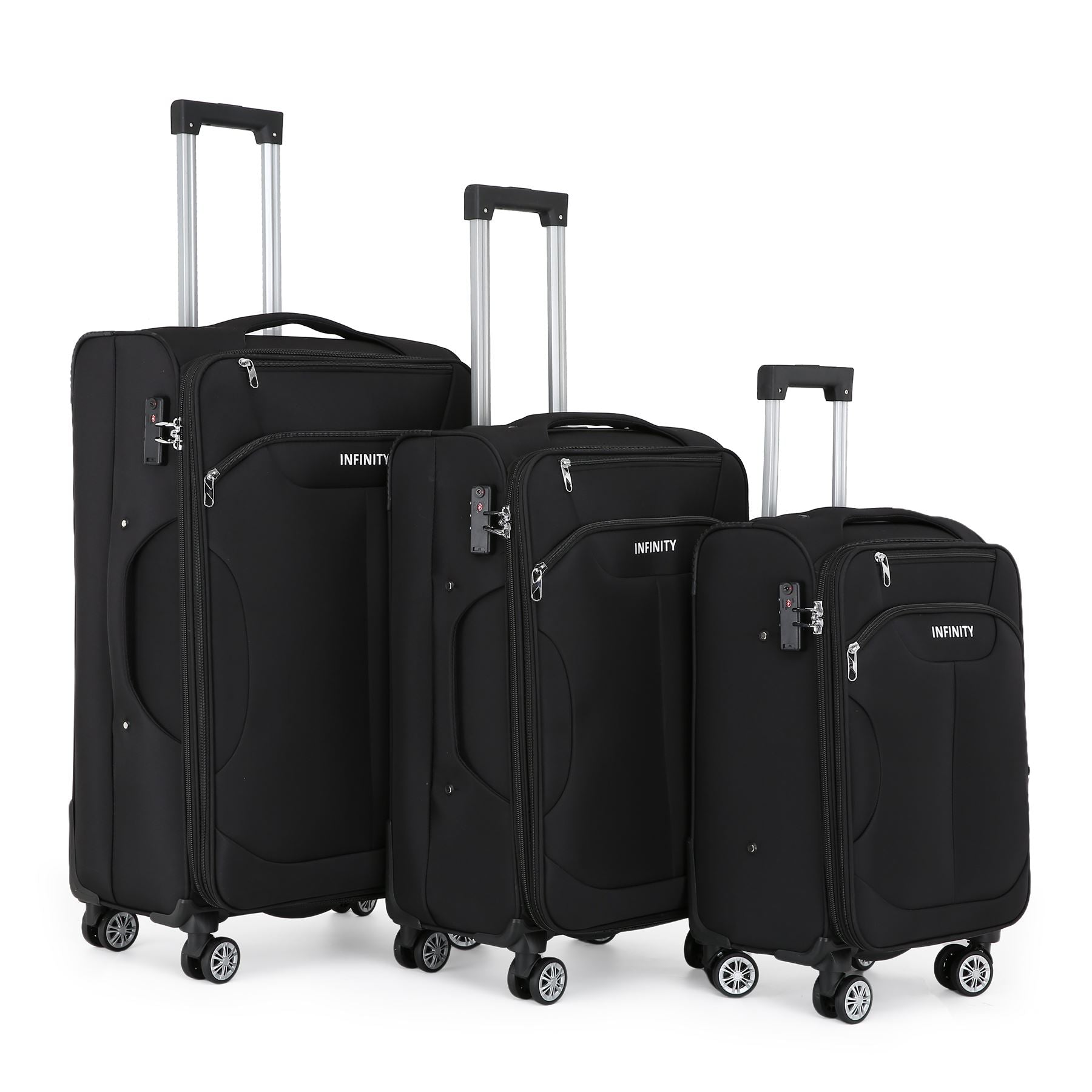 Delta Set of 3 Hard Shell Suitcase in Black