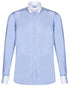 Mens Club Collar Blue Shirt 1920s Peaky Blinders With Bar Poplin Pin Smart - Upperclass Fashions 