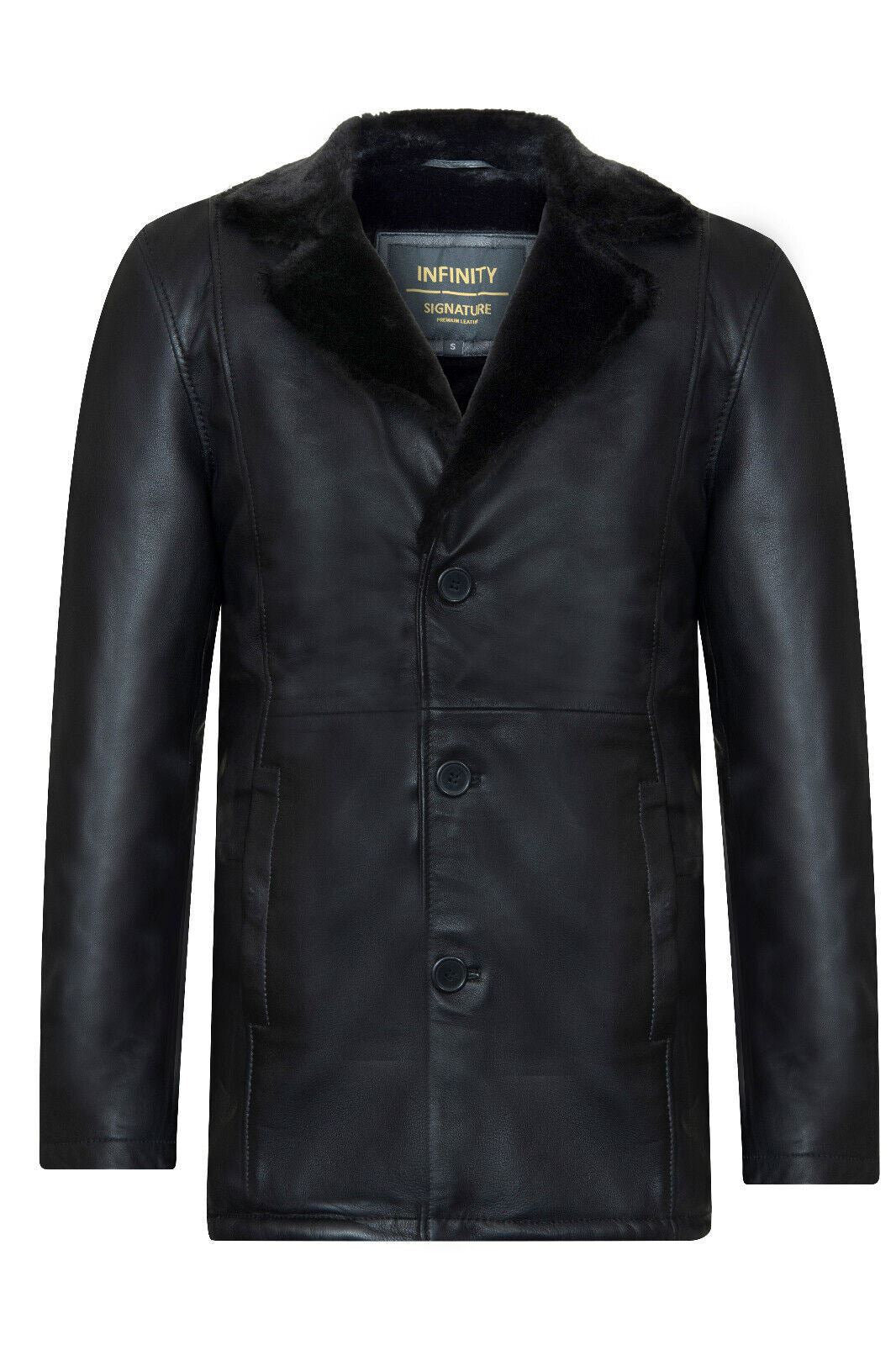 Mens Reefer Leather  Jacket - Tadcaster