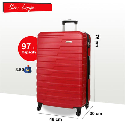 Crossville Large Hard Shell Suitcase in Red
