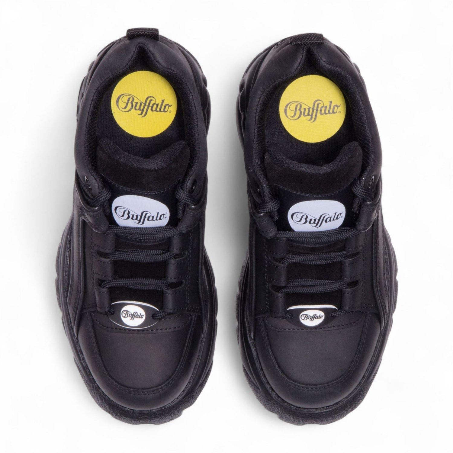 Buffalo Womens Black Leather Chunky Platform Fashion Trainers - 1339-14-2.0