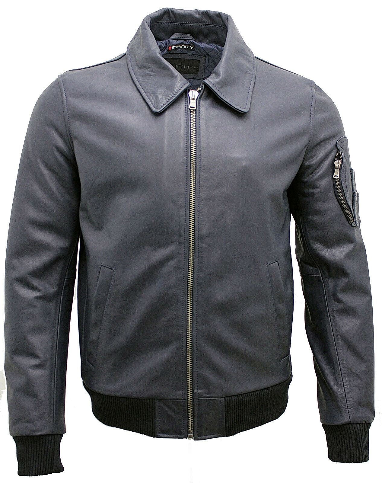 Mens Cowhide A2 Leather Bomber Jacket-Chingford