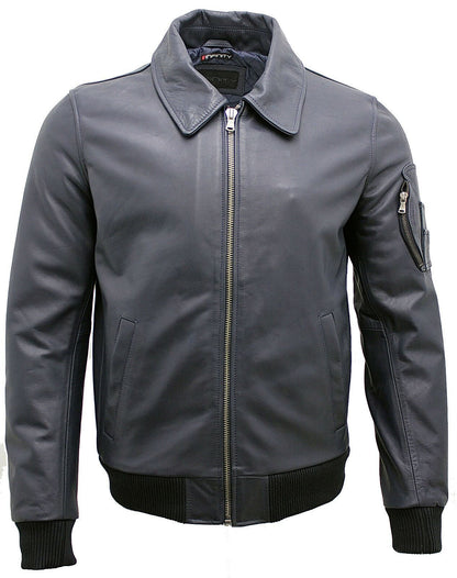 Mens Cowhide A2 Leather Bomber Jacket-Chingford