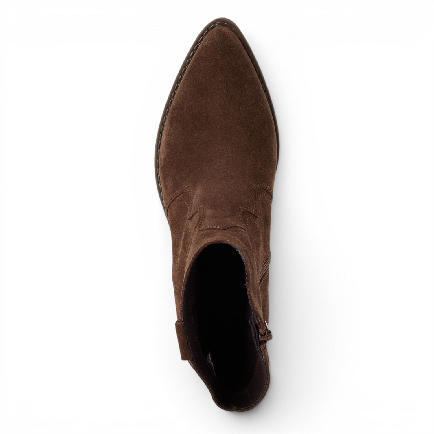 Tamaris Women’s Brown Suede Leather Cowboy Western Ankle Boots - 25702-41