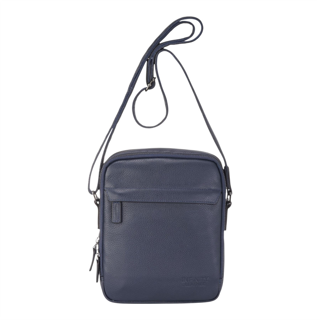 Genuine Leather Navy Vintage Messenger Crossbody Travel Bag - Hawthrone