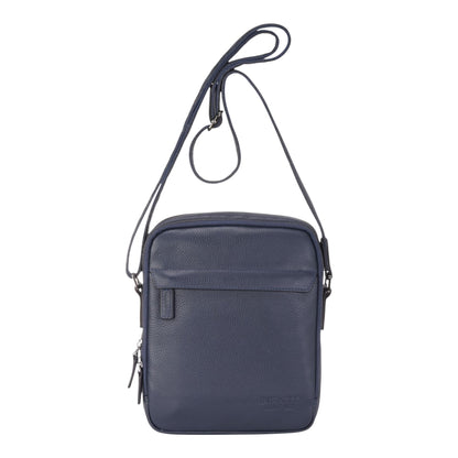 Genuine Leather Navy Vintage Messenger Crossbody Travel Bag - Hawthrone