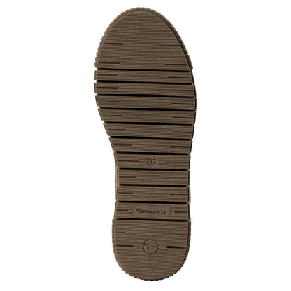 Tamaris Womens Taupe Brown Leather Chelsea Ankle Boots