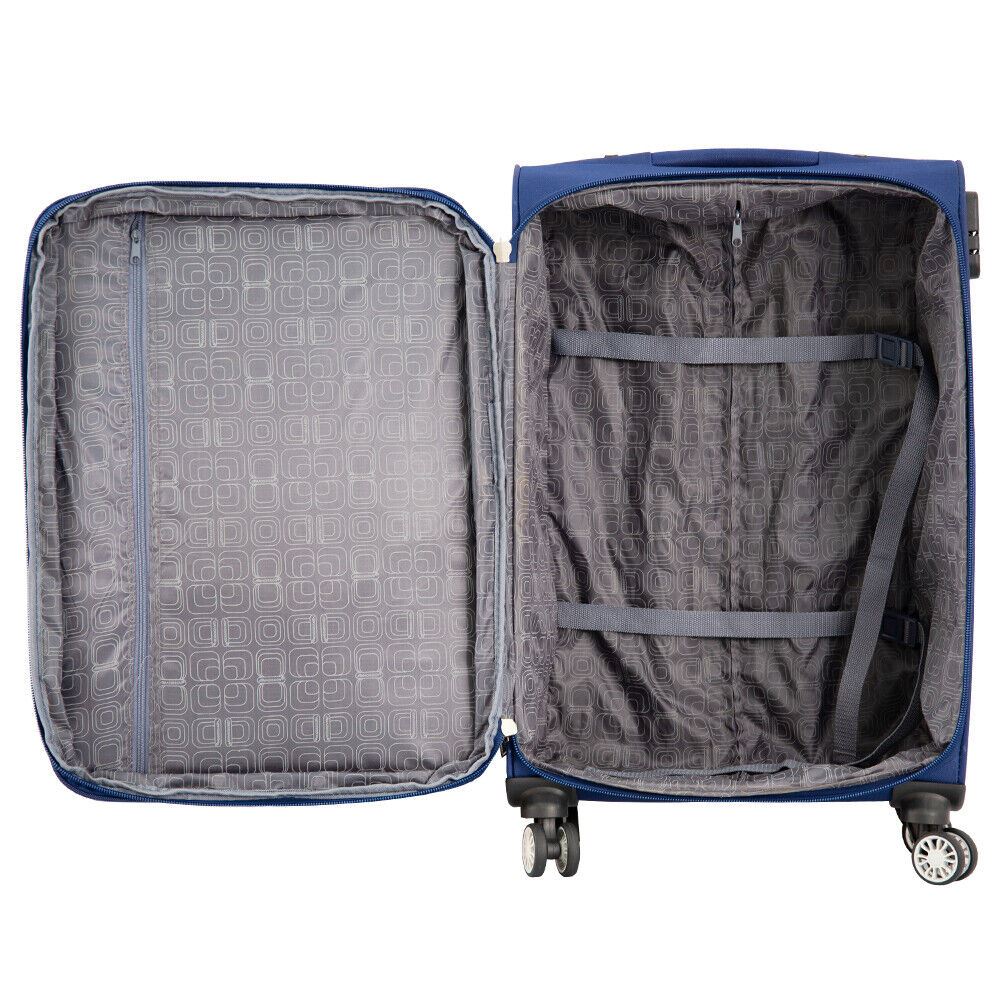 Carrollton Large Soft Shell Suitcase in Blue