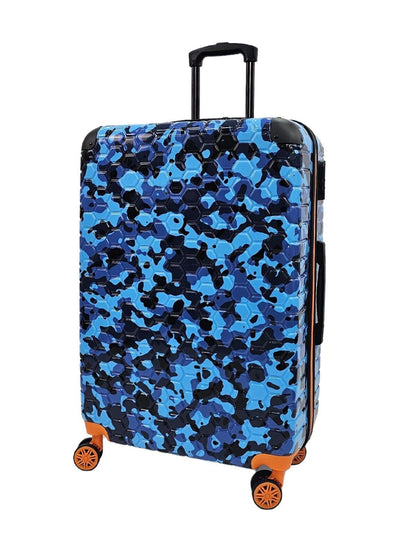 Hardshell Cabin Blue Suitcase Set Robust 8 Wheel ABS Luggage Travel Bag - Upperclass Fashions 
