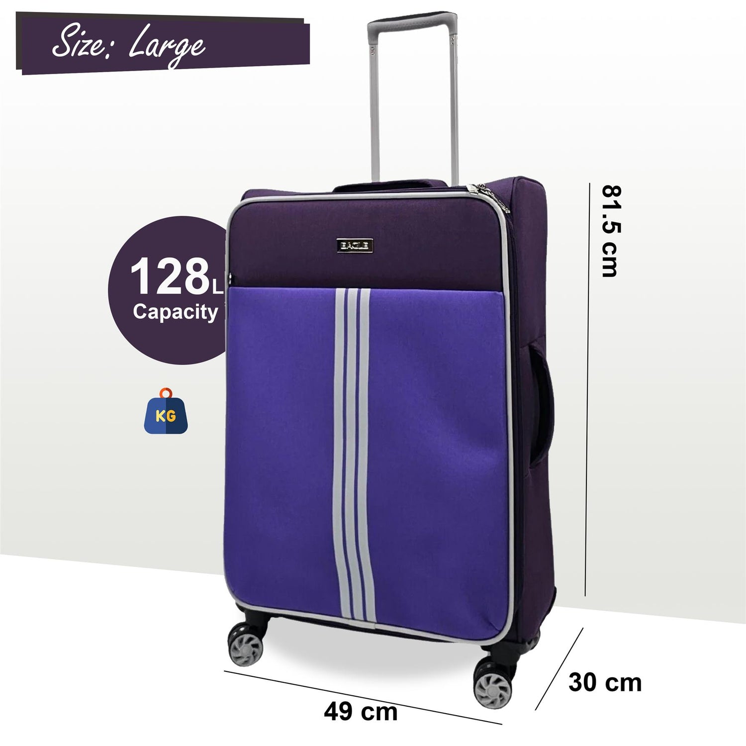Beaverton Large Soft Shell Suitcase in Purple