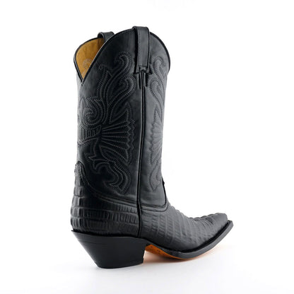 Grinders Black Leather Western Cowboy Boots – Carolina