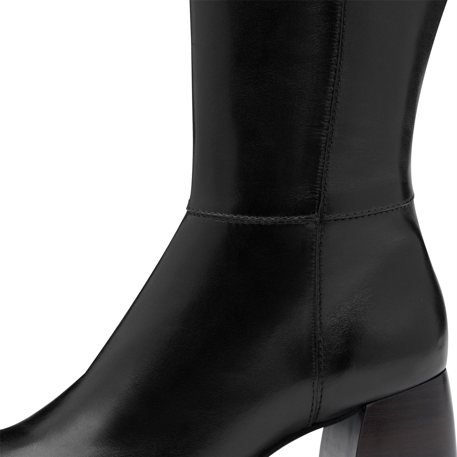 Tamaris Womens Black Leather Knee High Heel Riding Boots