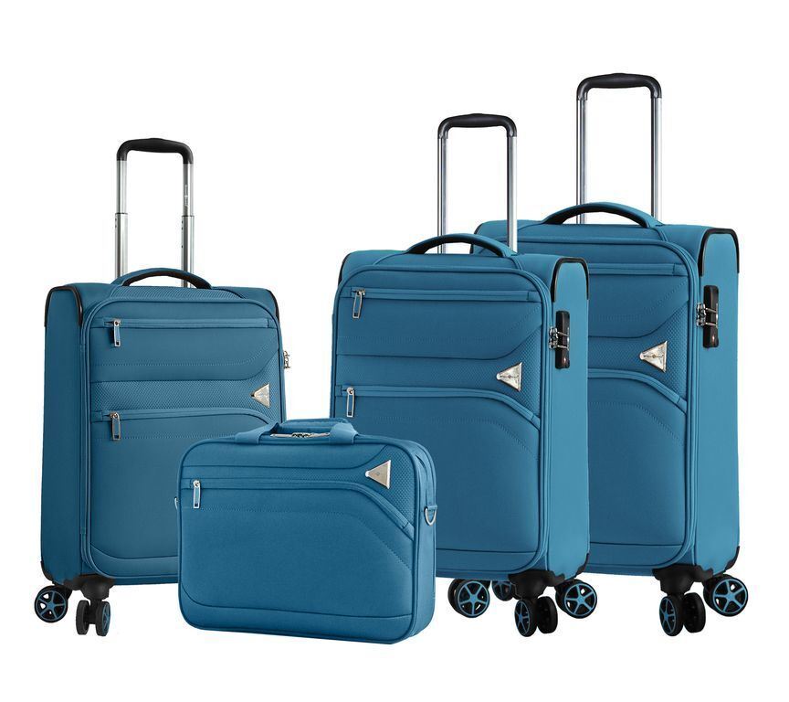 Clayton Set of 4 Soft Shell Suitcase in Teal