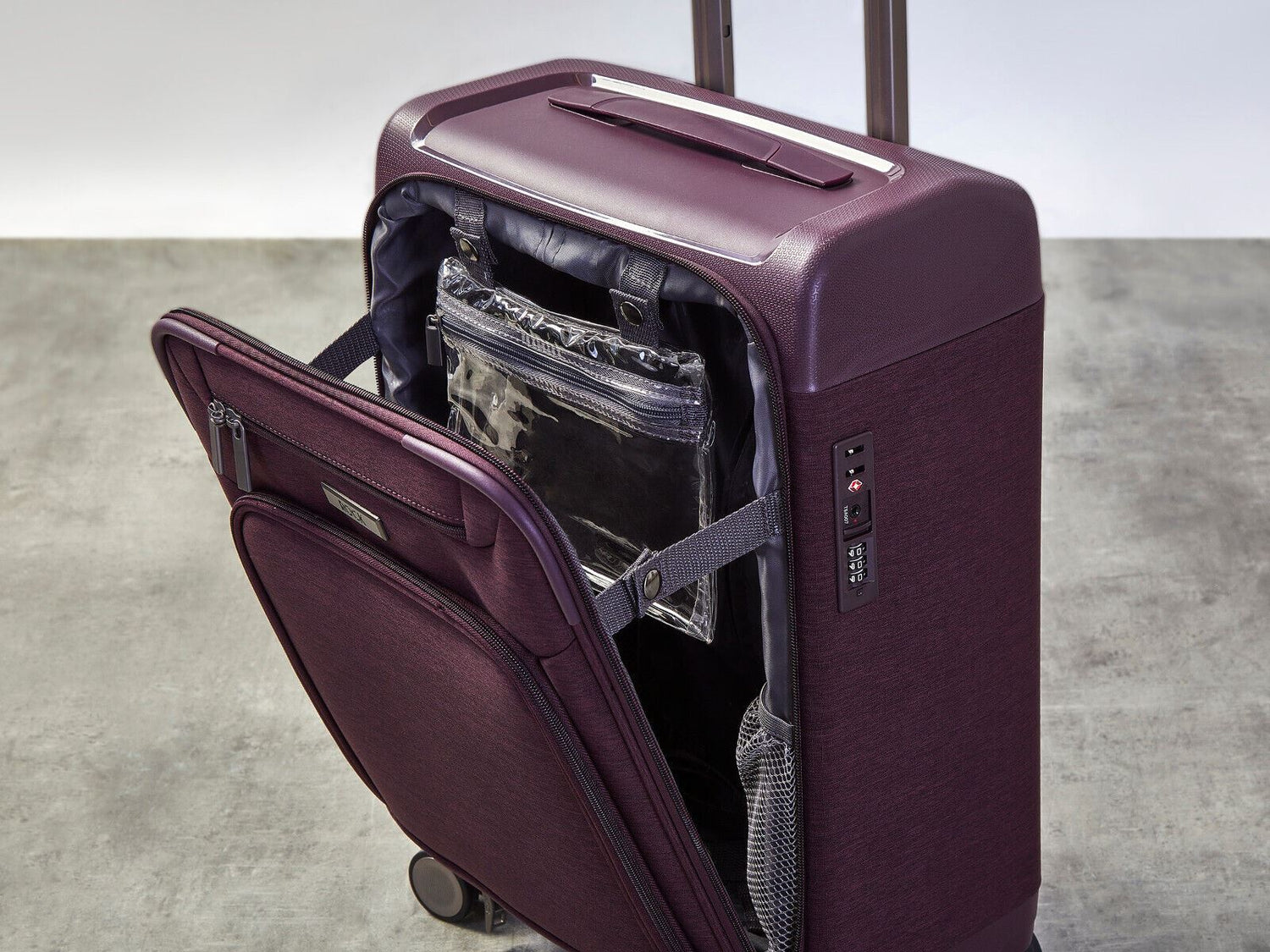 Anniston Large Soft Shell Suitcase in Purple