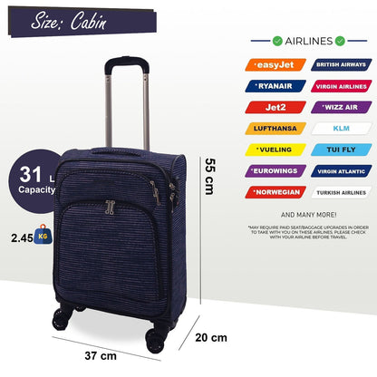 Lightweight Cabin 8 Wheel Luggage Travel Soft Bag