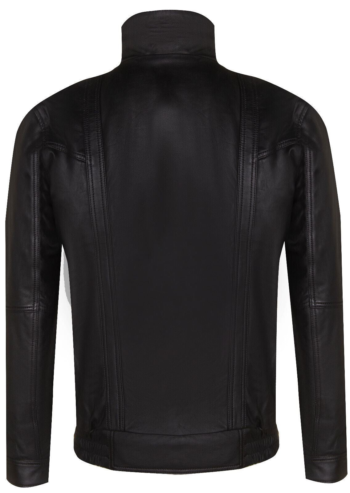 Mens Classic Leather Bluson Bomber Jacket-Cranbrook