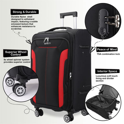 Delta Large Hard Shell Suitcase in Black