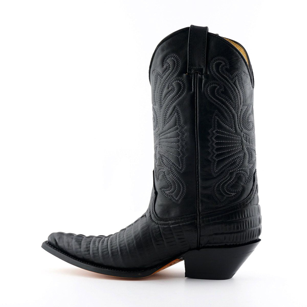 Grinders Black Leather Western Cowboy Boots – Carolina - Upperclass Fashions 