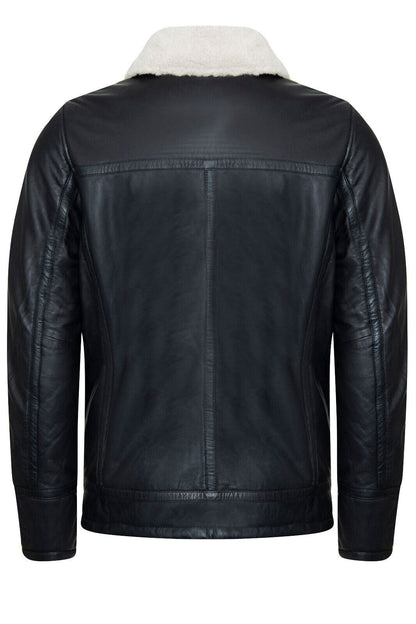Mens Quilted Leather Biker Jacket - Thaxted - Upperclass Fashions 
