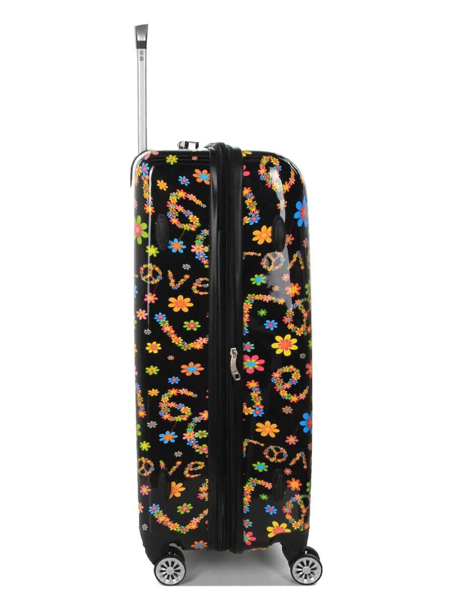 Hard Shell 4 Wheel Suitcase Love Print Luggage Bag