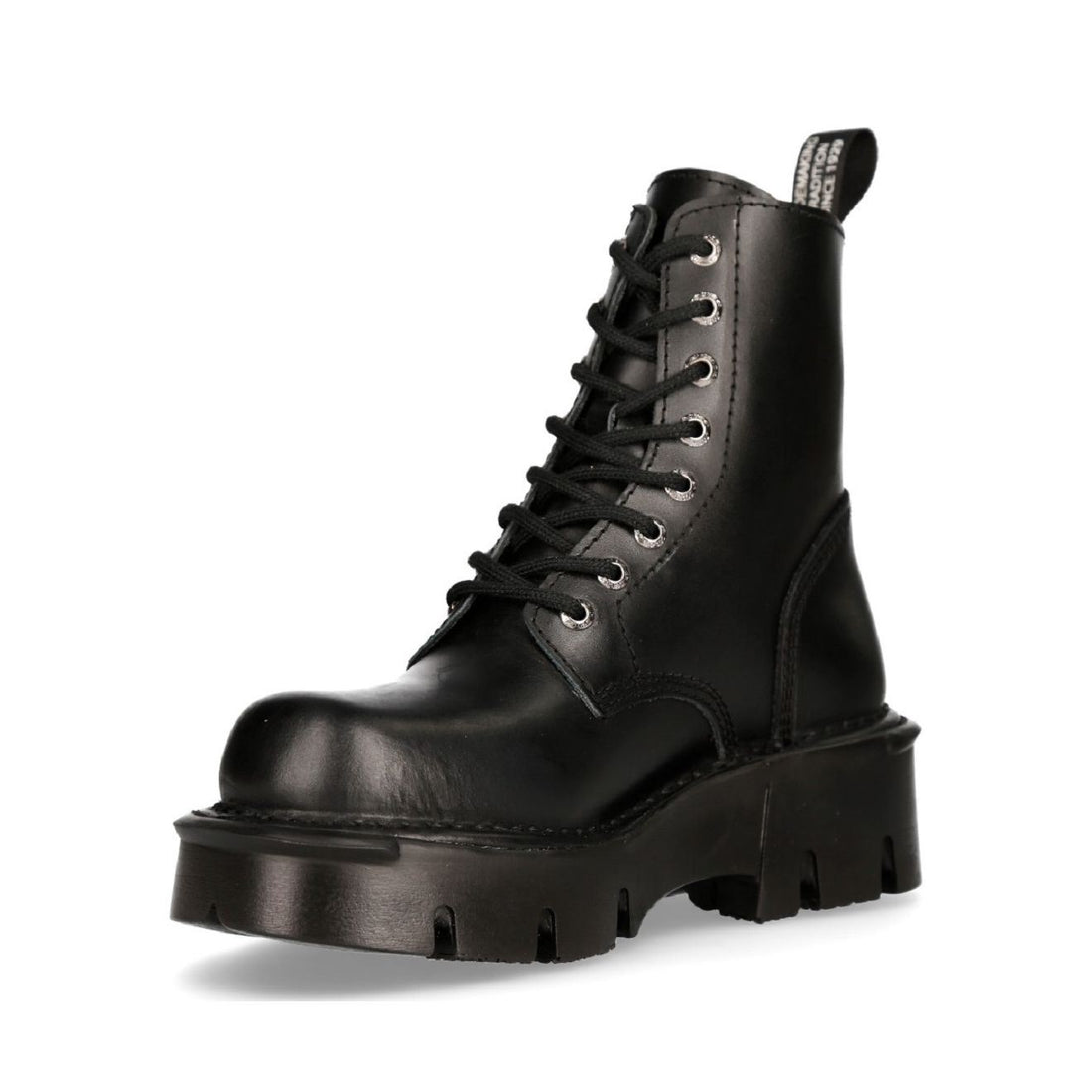New Rock Unisex Black Gothic Military Biker Boots- MILI084N-S3 - Upperclass Fashions 
