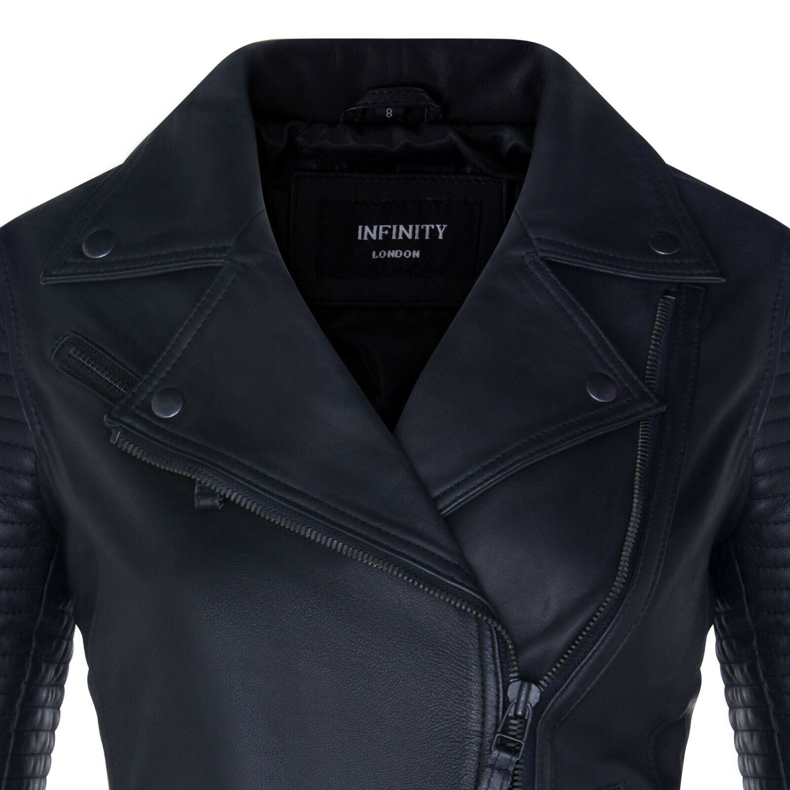 Womens Matt Brando Leather Biker Jacket-Longridge