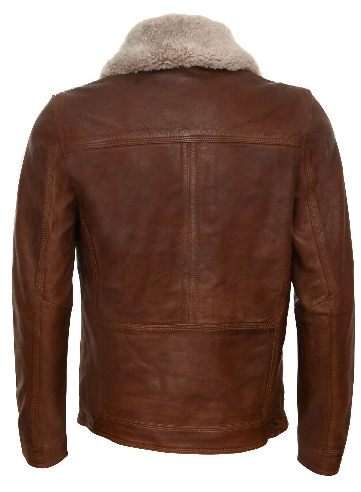 Mens Trucker Style Leather Jacket-Daventry