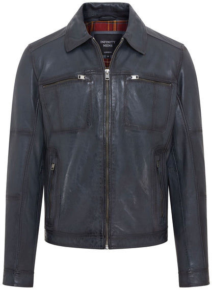 Mens Classic Leather Biker Jacket - Bettles