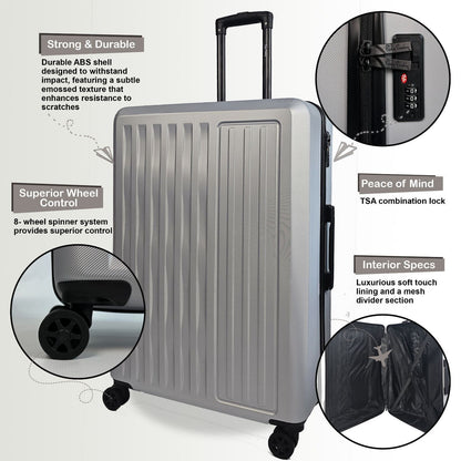 Cullman Large Hard Shell Suitcase in Silver