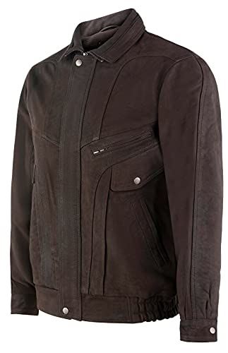 Mens Harrington Bomber Leather Jacket-Cheshunt