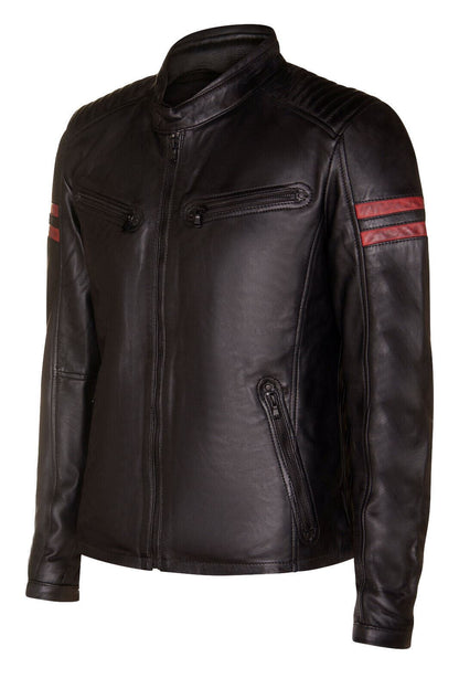 Mens Leather Retro Bomber Jacket - Crewe