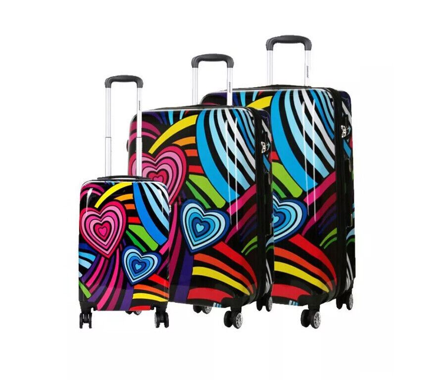 Congleton Set of 3 Hard Shell Suitcase in Hearts