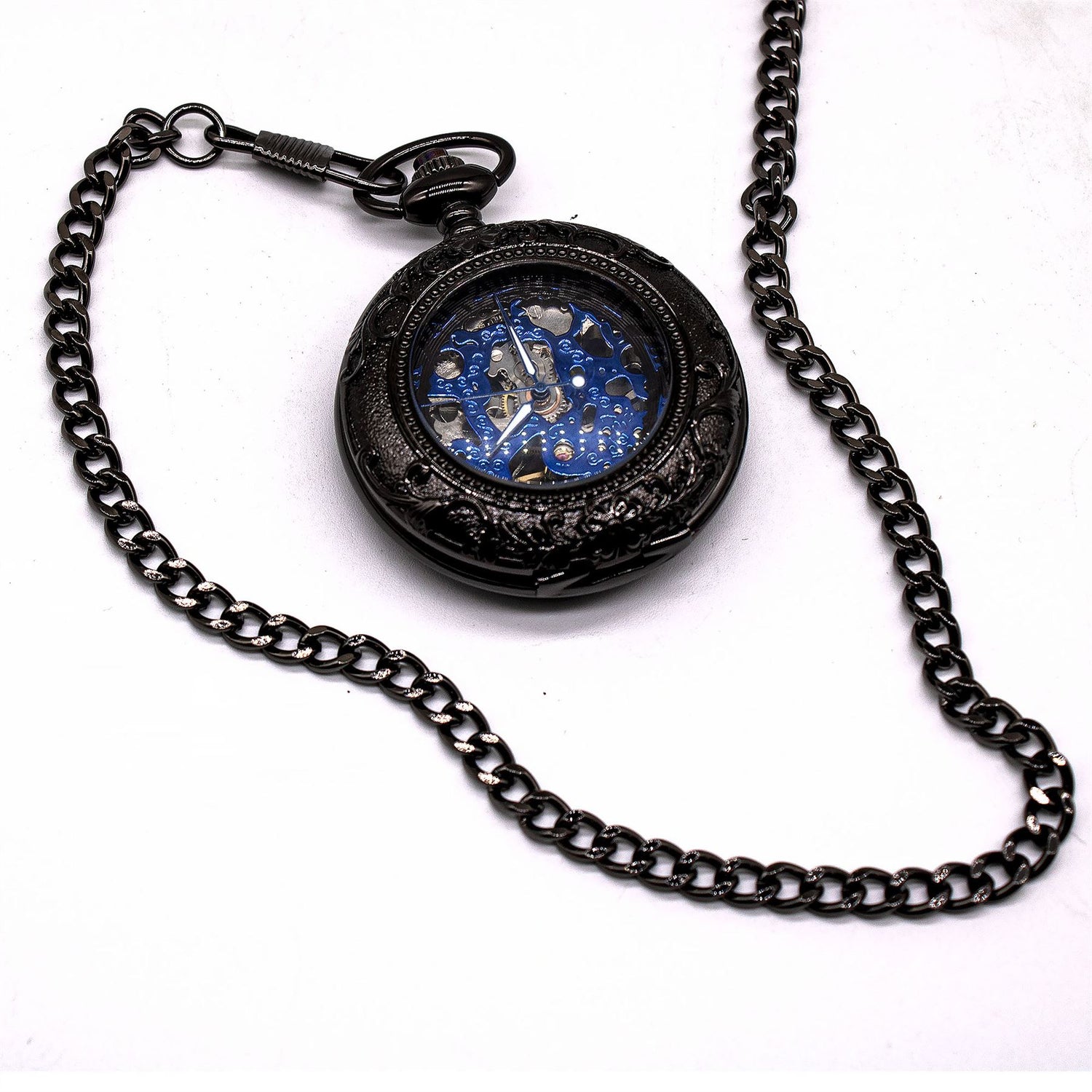 Vinatage Mechanical Alloy Skeleton Half Hunter Pocket Watch