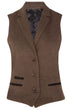 Womens Tweed 1920s Herringbone Light Brown Waistcoat - Upperclass Fashions 