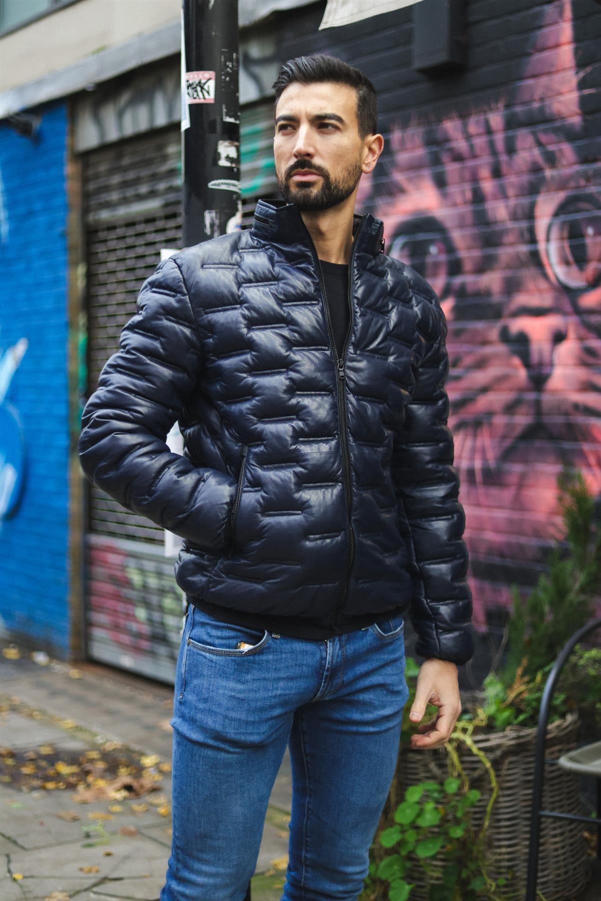 Leather Puffer Asos Puffer Jacket Men Faux Leather Jacket Asos