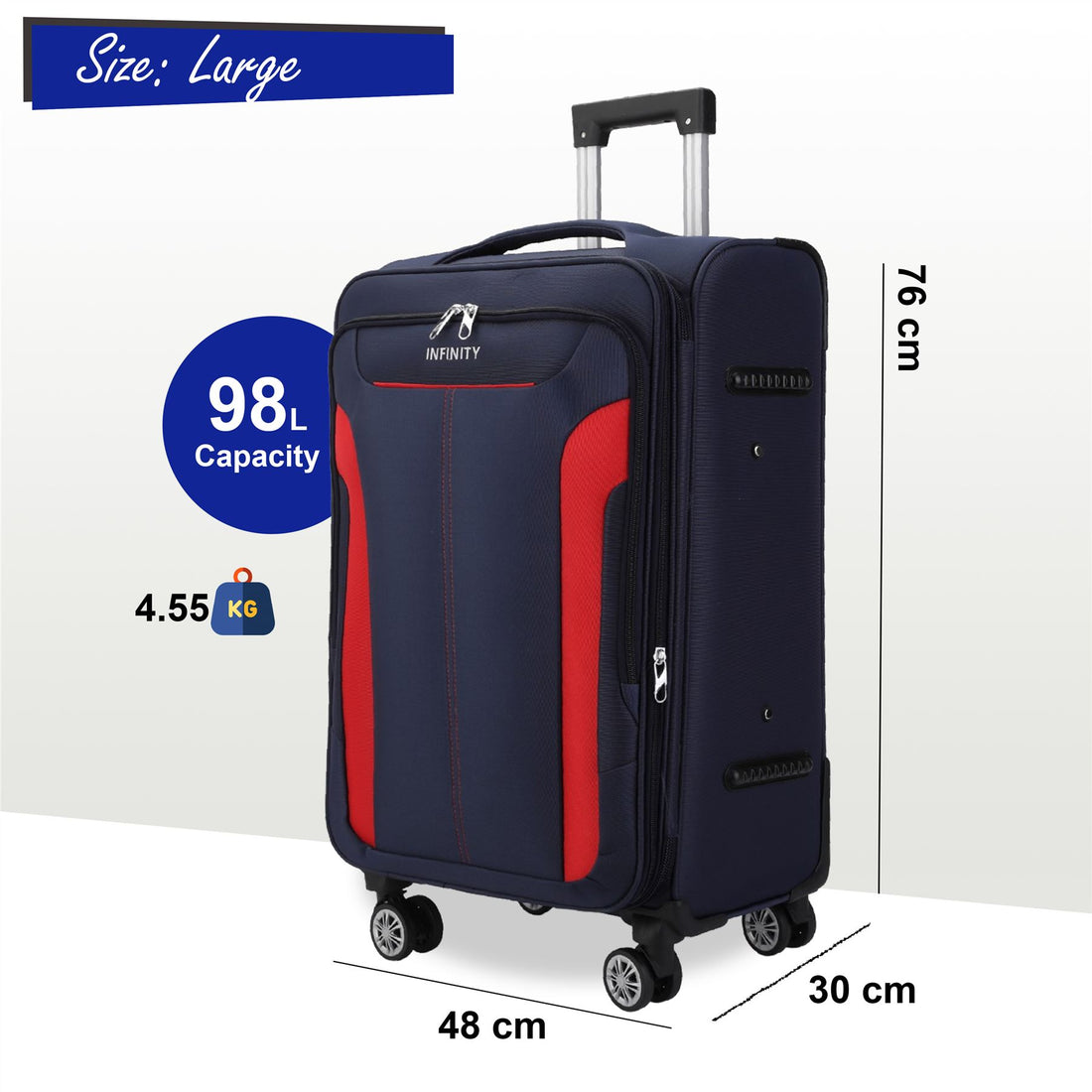 Delta Large Hard Shell Suitcase in Navy