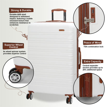 Armidale Set of 3 Hard Shell Suitcase in Cream