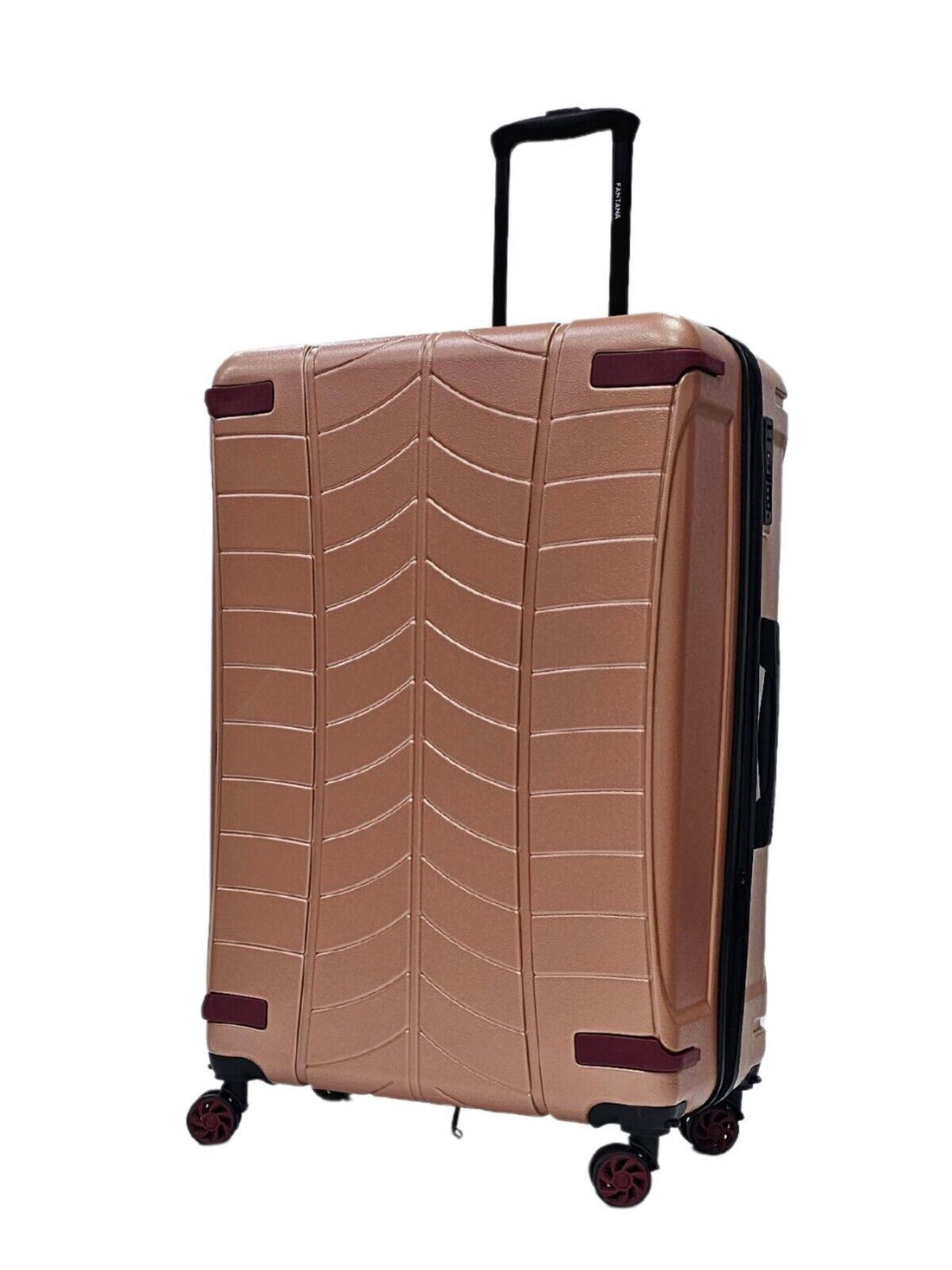 Hard Shell Rose Gold Cabin Suitcase Set 4 Wheel Luggage Travel Bag - Upperclass Fashions 