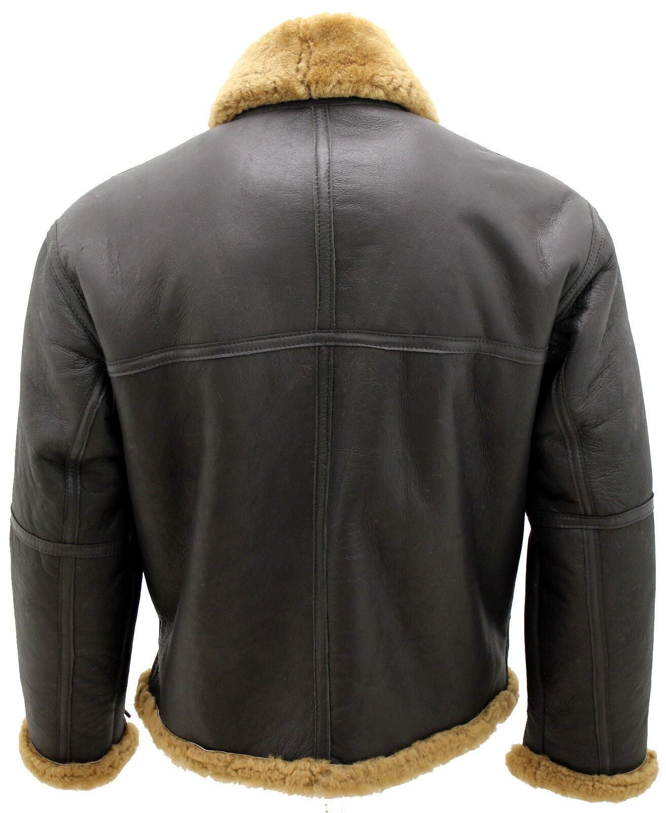 Mens B3 Sheepskin RAF Aviator Leather Jacket-Hatfield