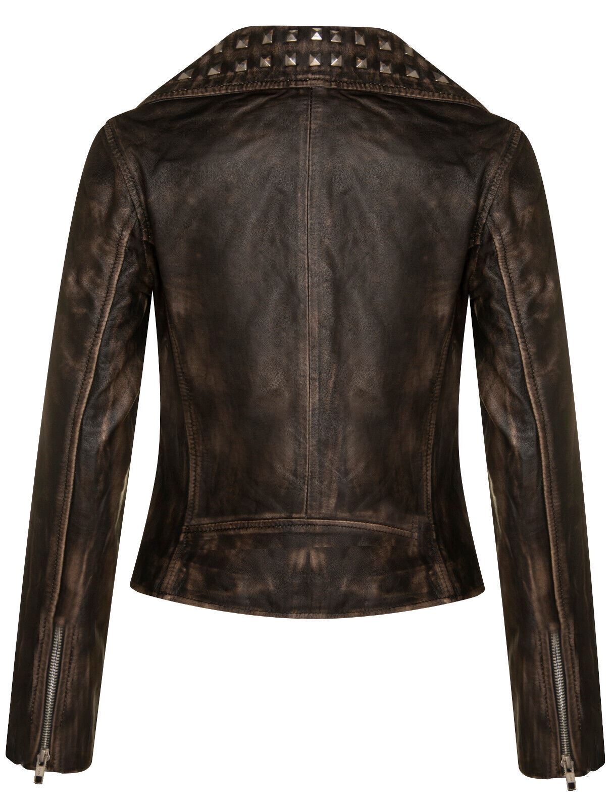 Womens Stud Goth Biker Leather Jacket-St. Albans