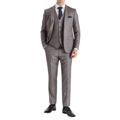 Men’s Grey Tailored 3 Piece Suit Formal Classic Suit