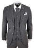 Mens 3 Piece Grey Wool Tweed Vintage Retro Suit - Upperclass Fashions 