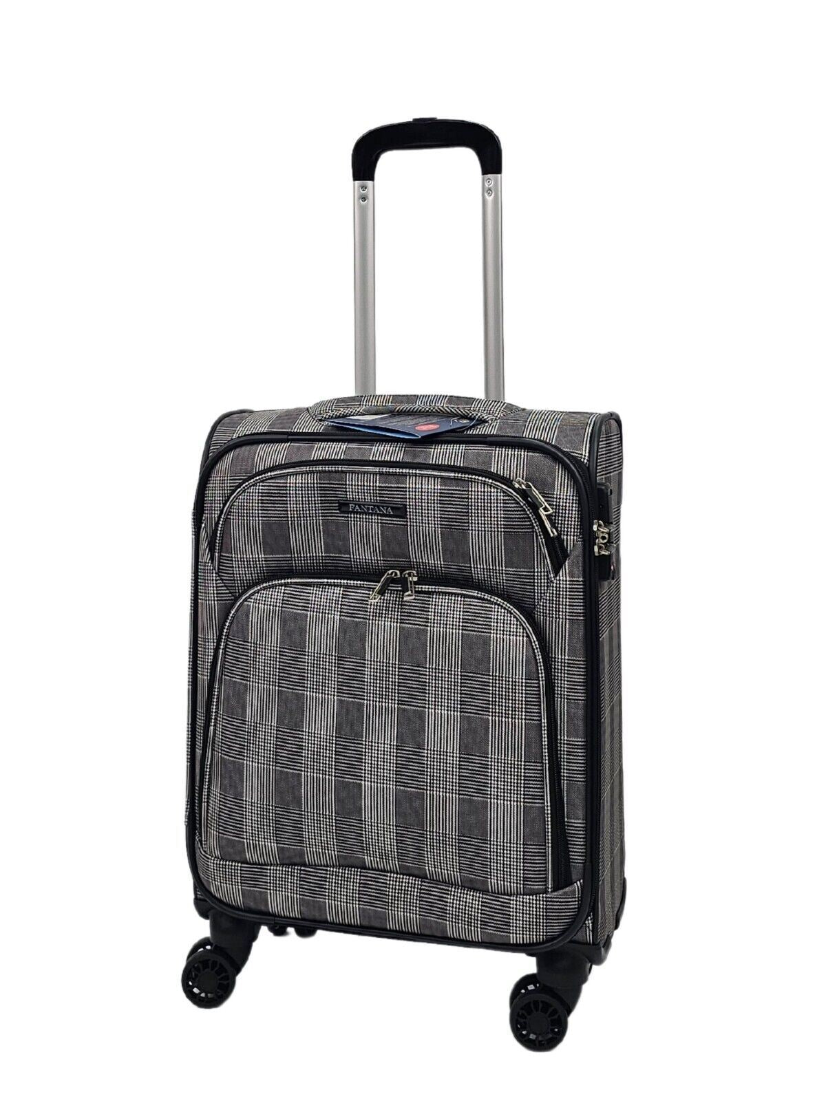 Lightweight Suitcases 8 Wheel Luggage Stripes Travel Soft Bags - Upperclass Fashions 