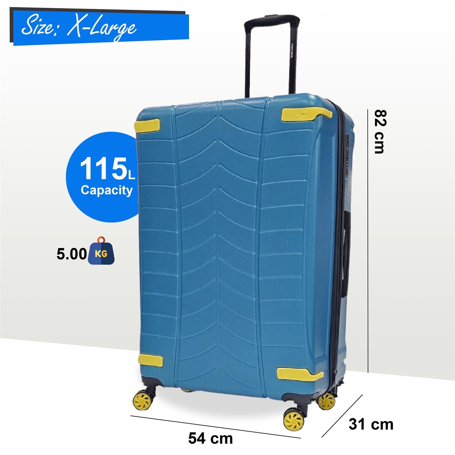 Bynum Extra Large Hard Shell Suitcase in Blue