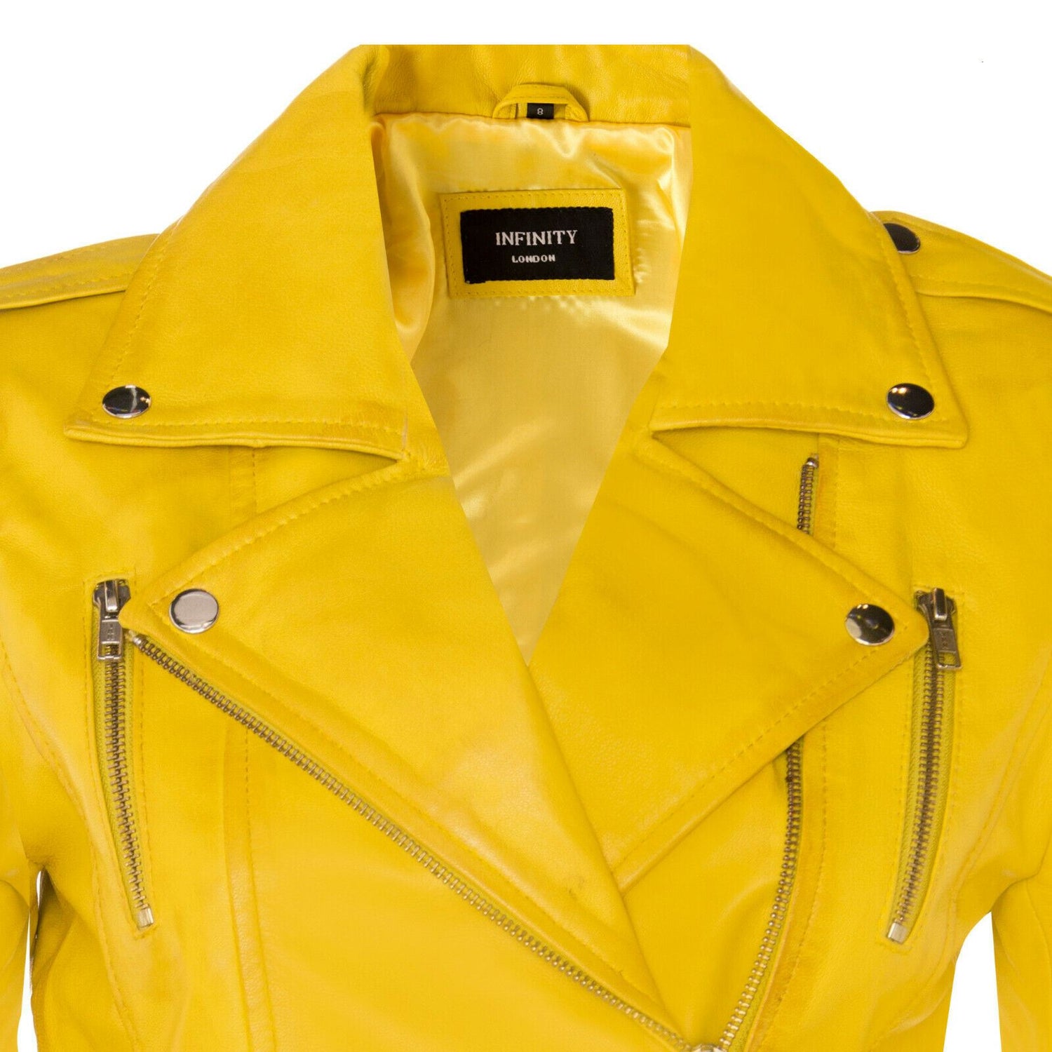 Womens Leather Brando Biker Jacket-Loddon